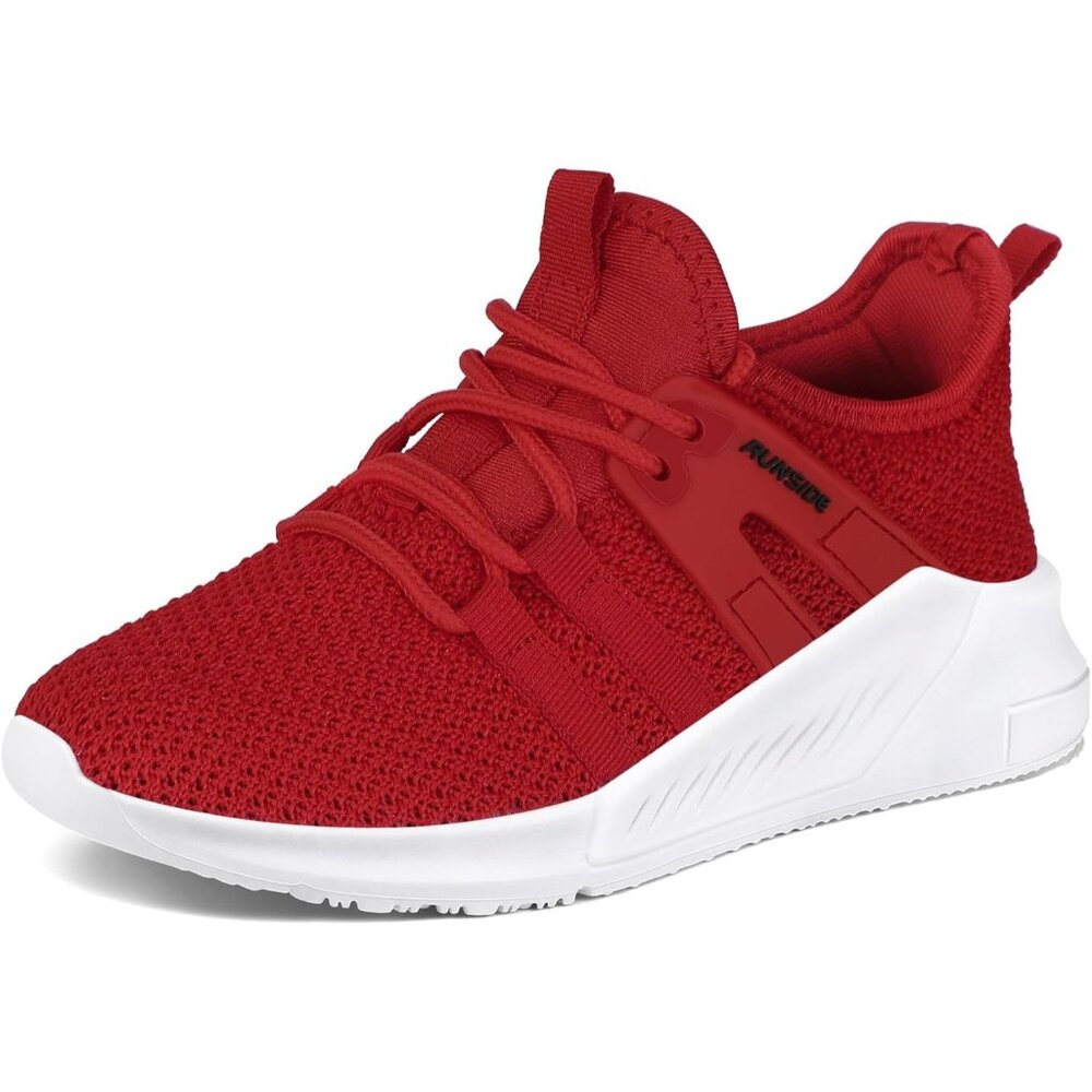 〽️Girls Running Athletic Red Sneakers Lace-up Tennis Comfortable Sport Shoes